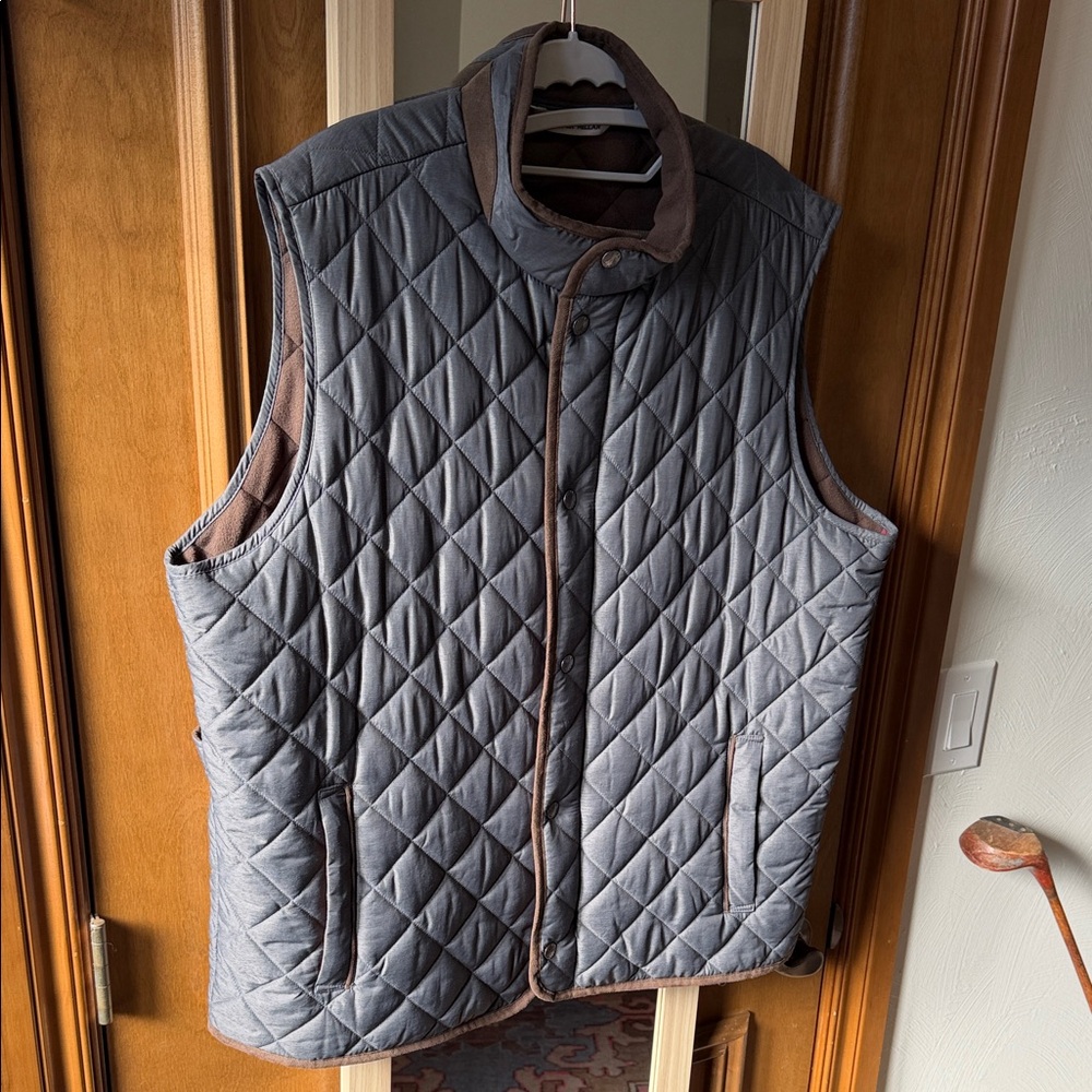 Peter Millar Quilted Gray and Brown Vest